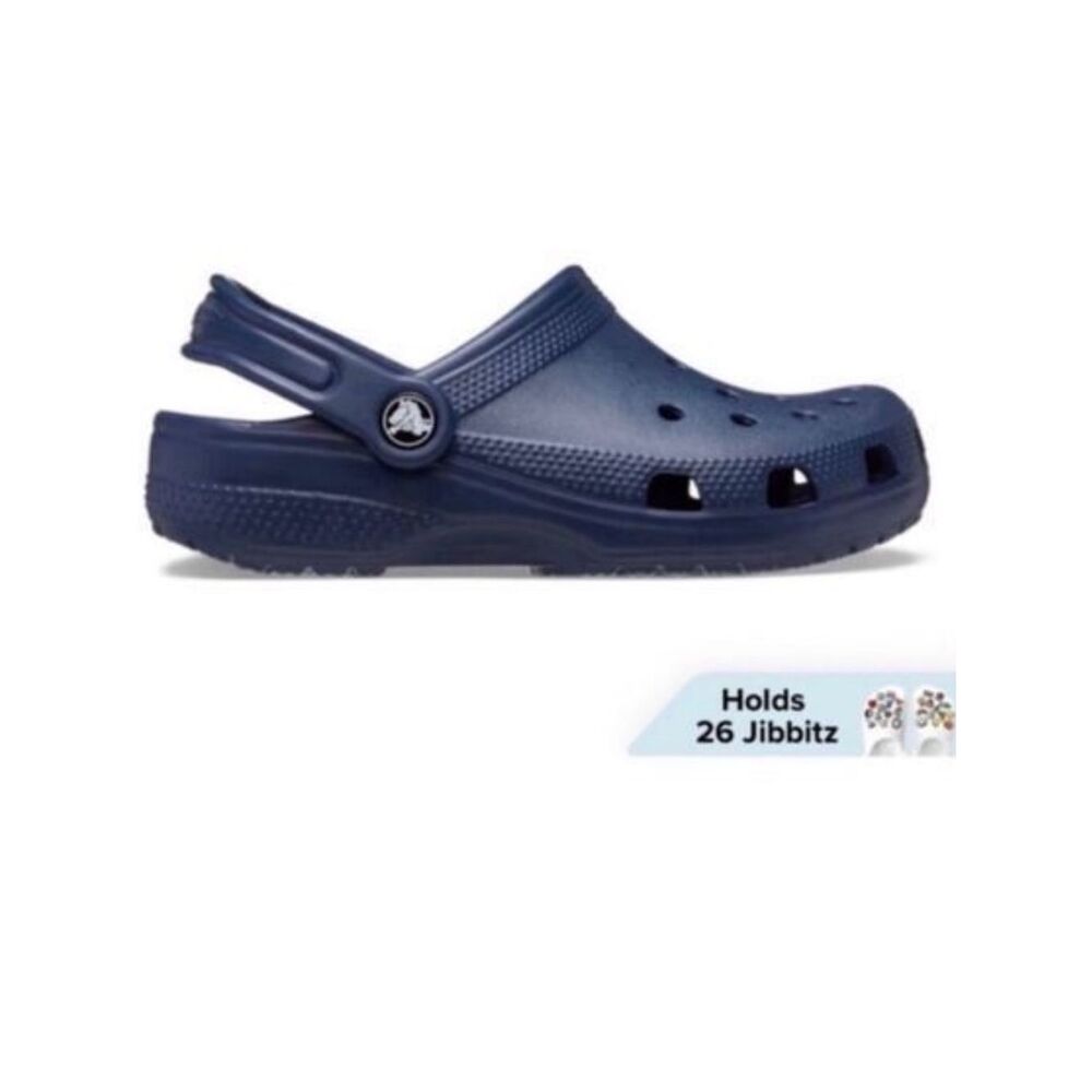 Crocs, navy blue ladies size 8, men’s size 6, junior size 6